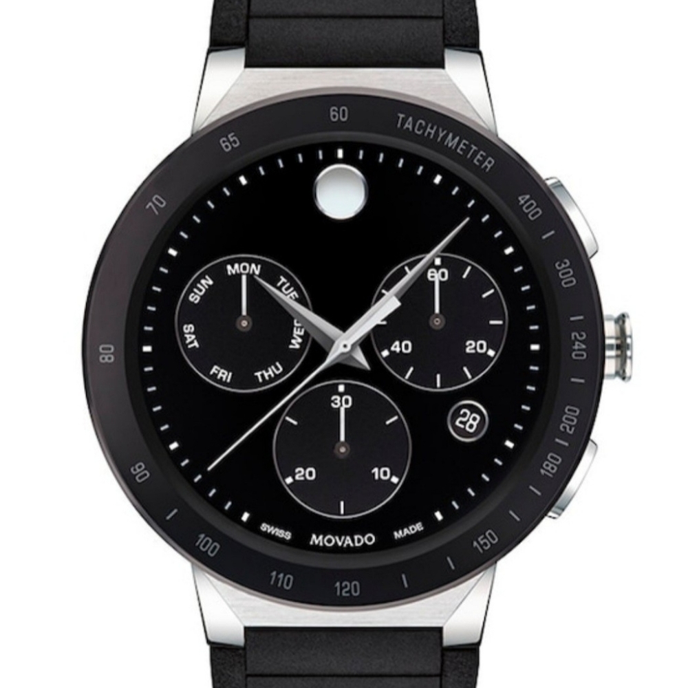MOVADO SAPPHIRE CHRONOGRAPH BLACK DIAL MEN'S WATCH